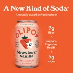 OLIPOP Prebiotic Soda Strawberry Vanilla 12 fl oz Refrigerated - Image 2